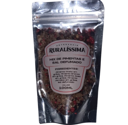 Mix Pimenta e Sal Defumado Natural Mineiro s/ Conservantes