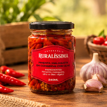 Conserva De Pimenta Malagueta Com Alho Natural Mineira