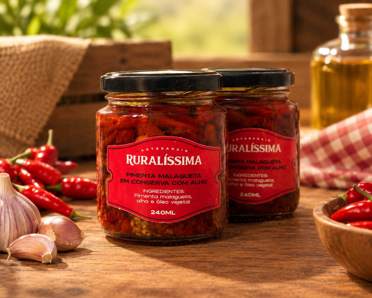 Conserva De Pimenta Malagueta Com Alho Natural Mineira
