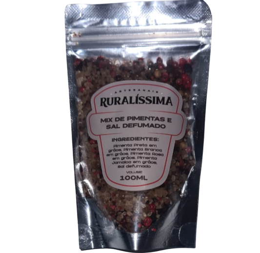 Mix Pimenta e Sal Defumado Natural Mineiro s/ Conservantes