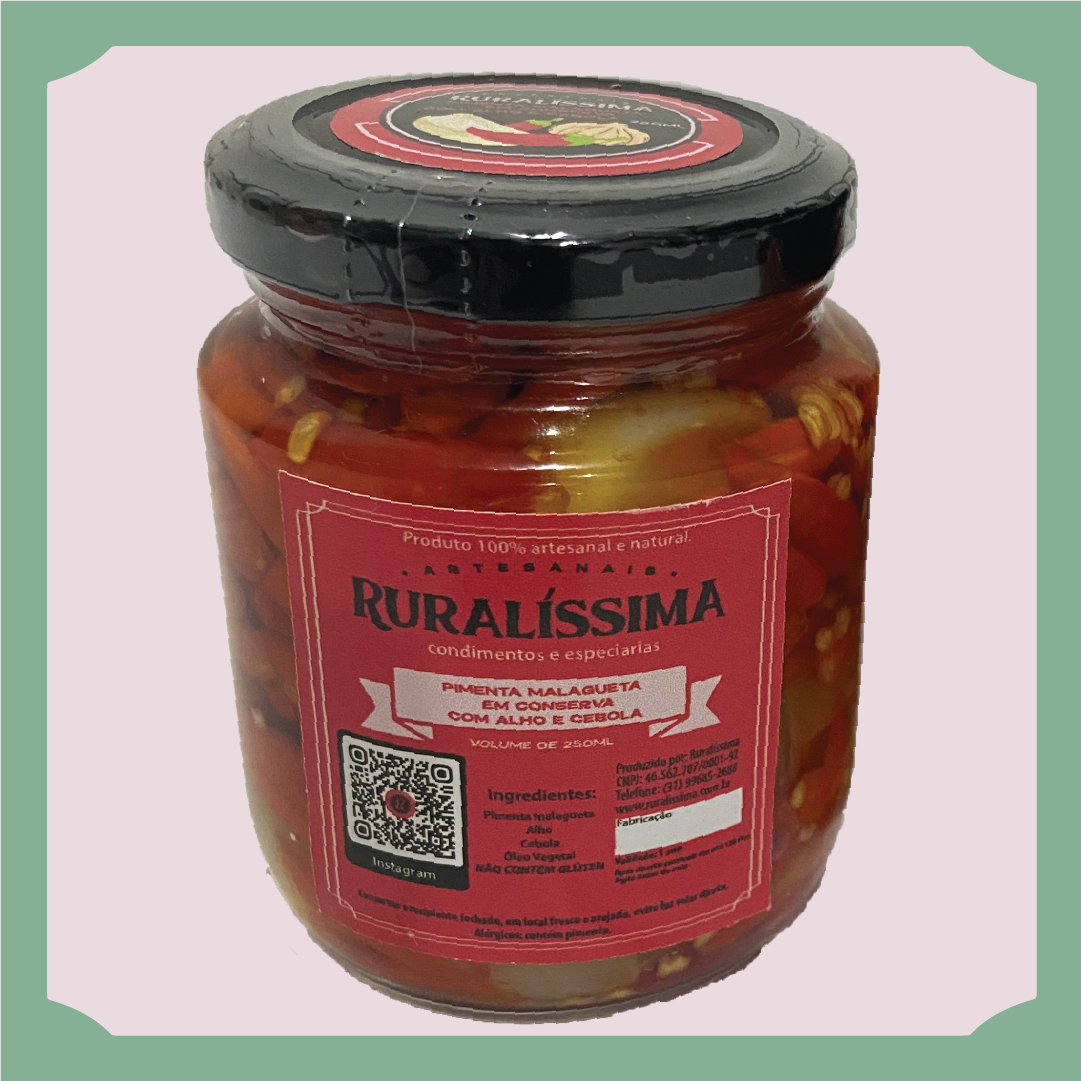 Conserva de Pimenta Malagueta com Alho e Cebola